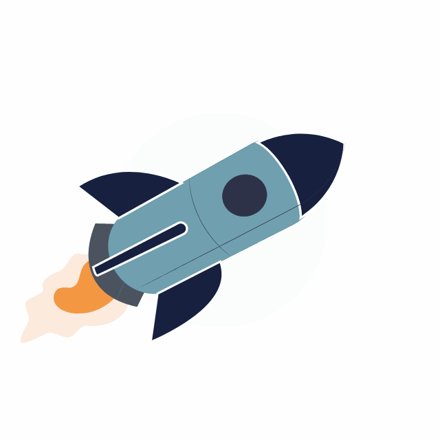 rocketship flying in space animation